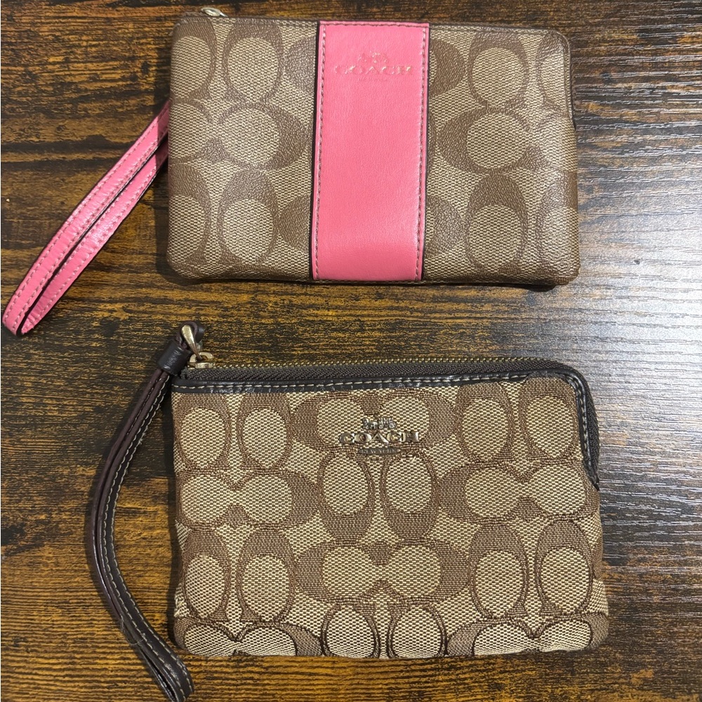 Coach Signature Canvas Wristlet Wallets